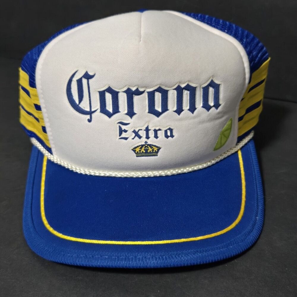 VINTAGE 1990’s‎ Slightly Used Corona Extra Trucker Style Snap Back Hat with Lime
